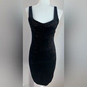 Cheap Monday Crushed Black Velvet Midi Dress Size Small